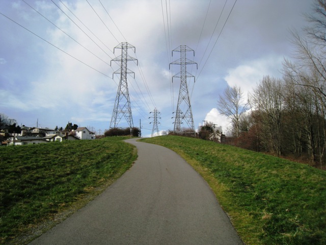 running under the transmission lines - Chief Sealth Trail